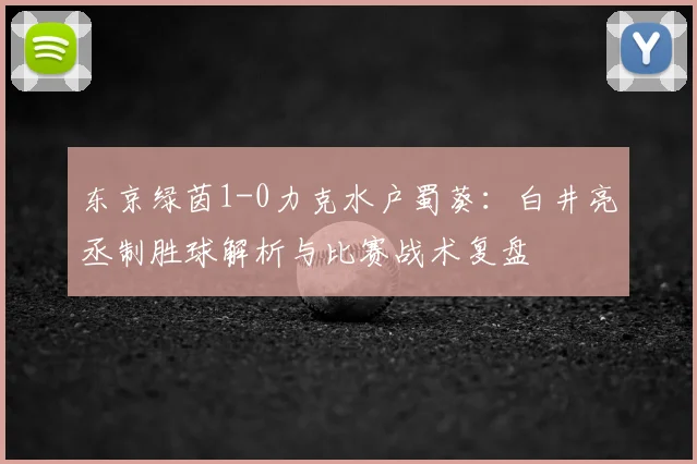 东京绿茵1-0力克水户蜀葵：白井亮丞制胜球解析与比赛战术复盘